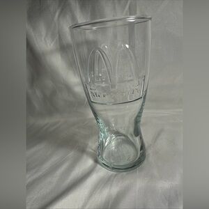 Vintage 1992 McDonald's Clear Collectors Embossed 16 Oz. Glass Retro Style Soda